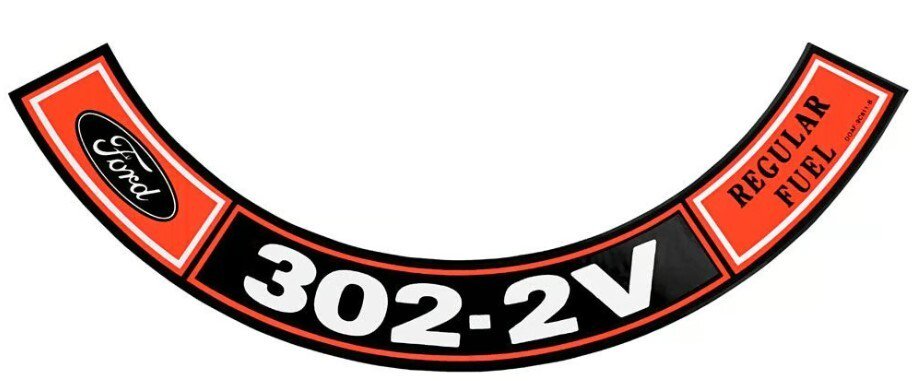 302-2V Regular Fuel Air Cleaner Decal For 1968-71 and 1977-80 Ford Thunderbird