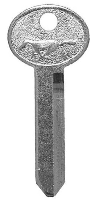 Trunk and Glove Box Key Blank For 1967-1993 Ford Mustang; w/Ford & Pony Logo